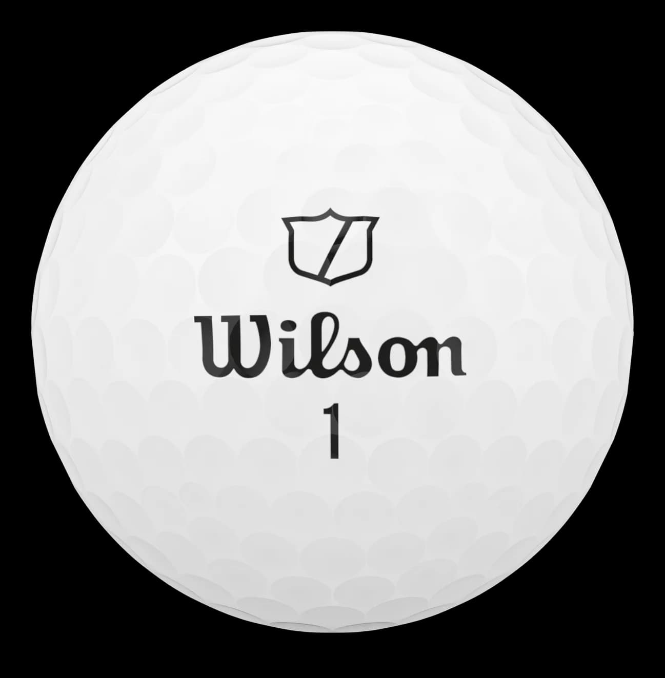 A single 2026 Wilson Staff Model golf ball from the front, showing the Wilson shield logo and the number 1.
